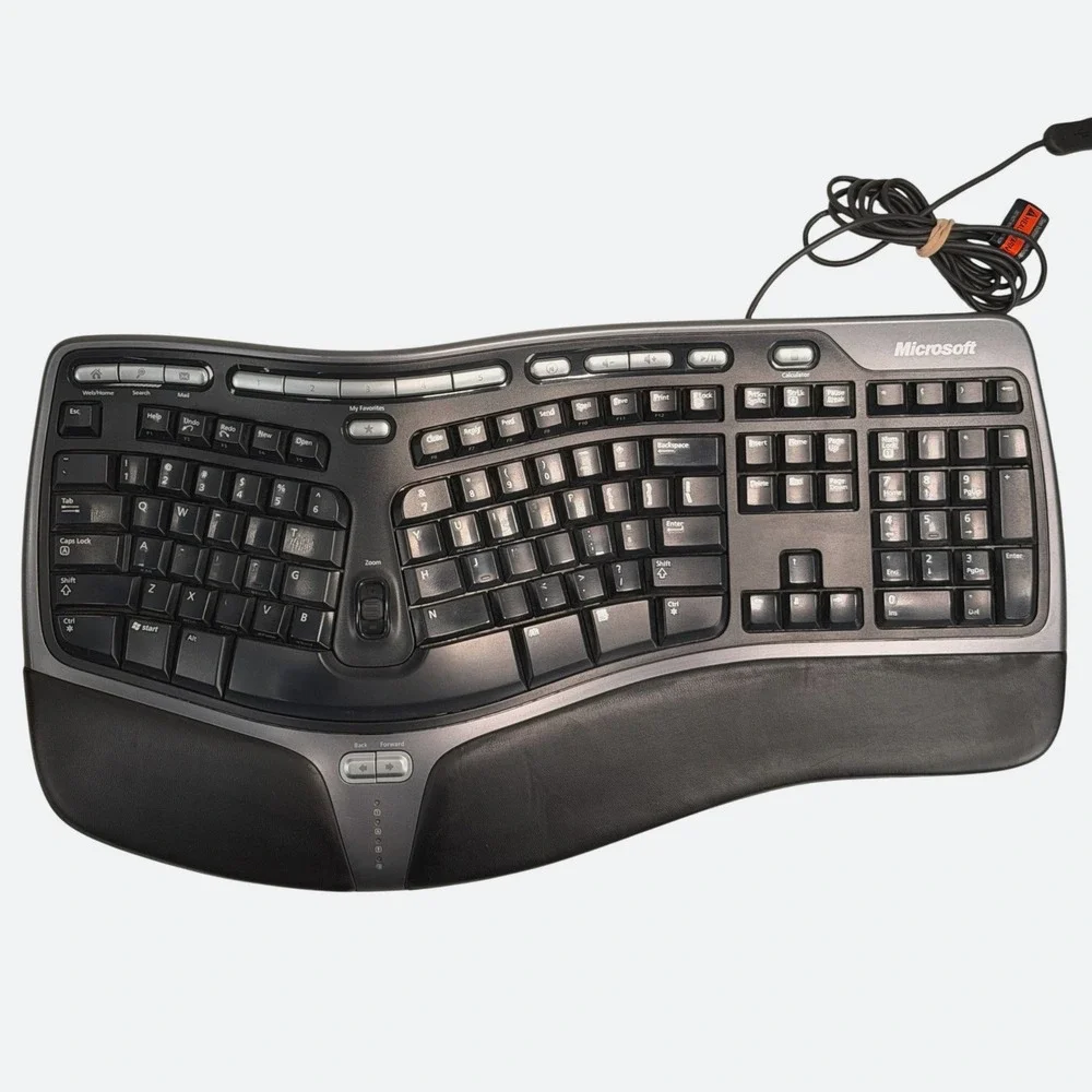 Microsoft‎ Natural Ergonomic Keyboard 4000v1.0 Silver/Black KU-0462 *Working